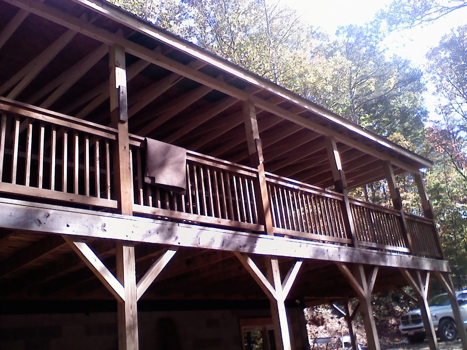 Timber framing under a new elevated porch and deck — Roof Leak Repair in Cherry Point by Roofing Brothers